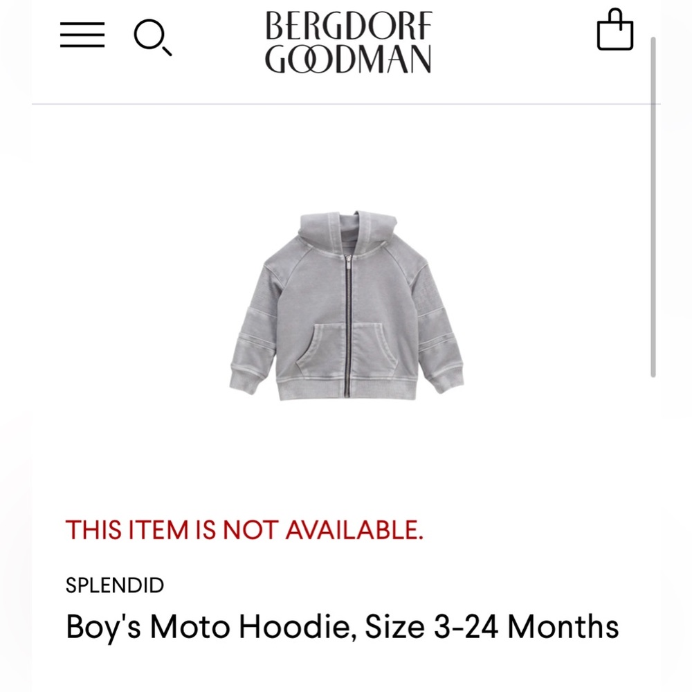 Splendid Infant/Toddler Moto Hoodie (12-18 months)